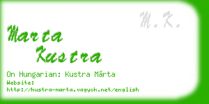 marta kustra business card